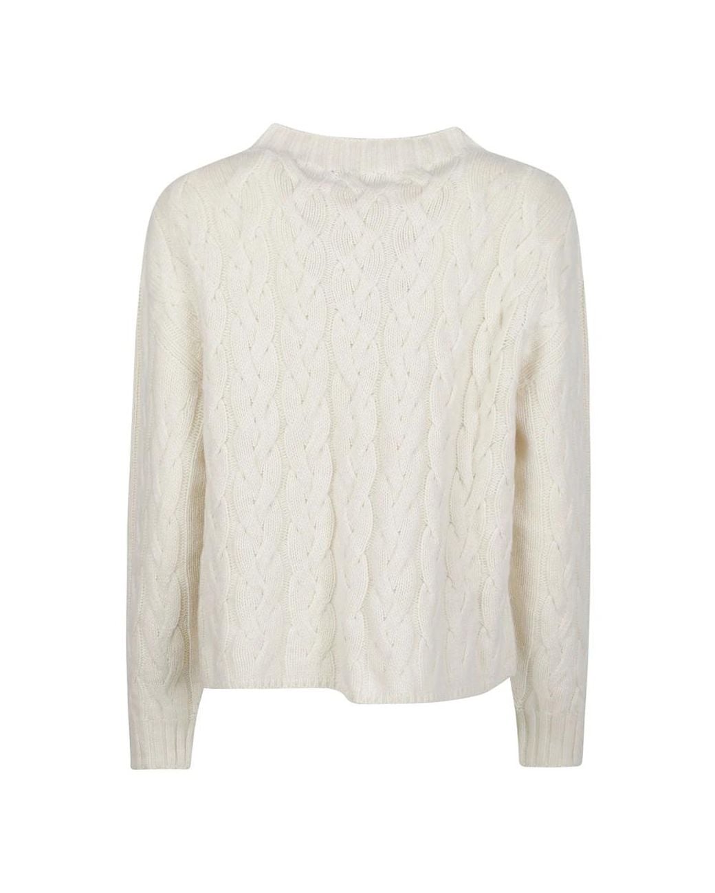 Aragona White Round-Neck Knitwear