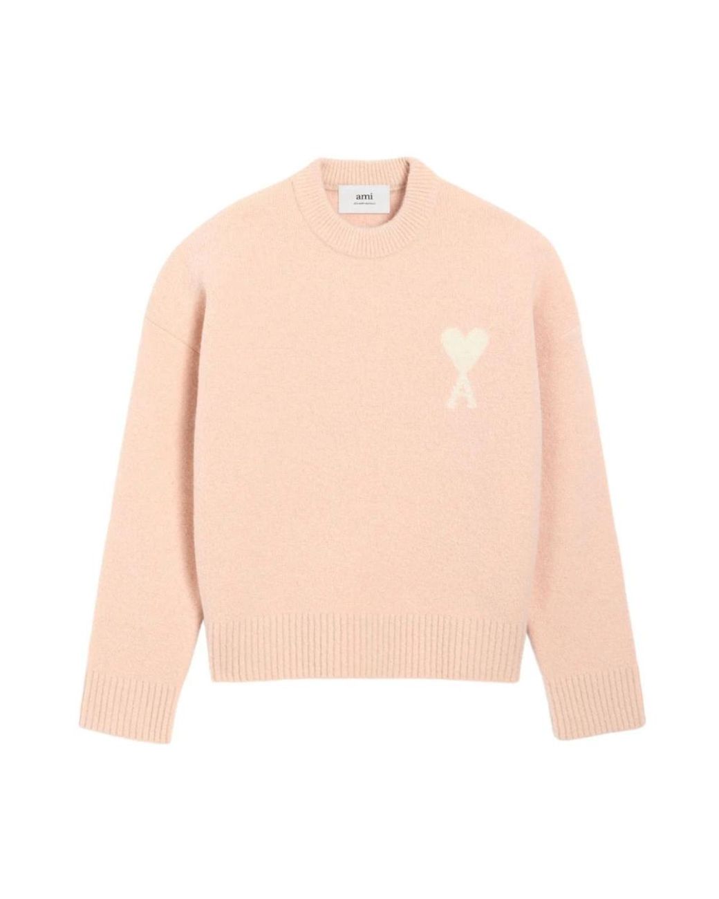 AMI Pink Round-Neck Knitwear for men