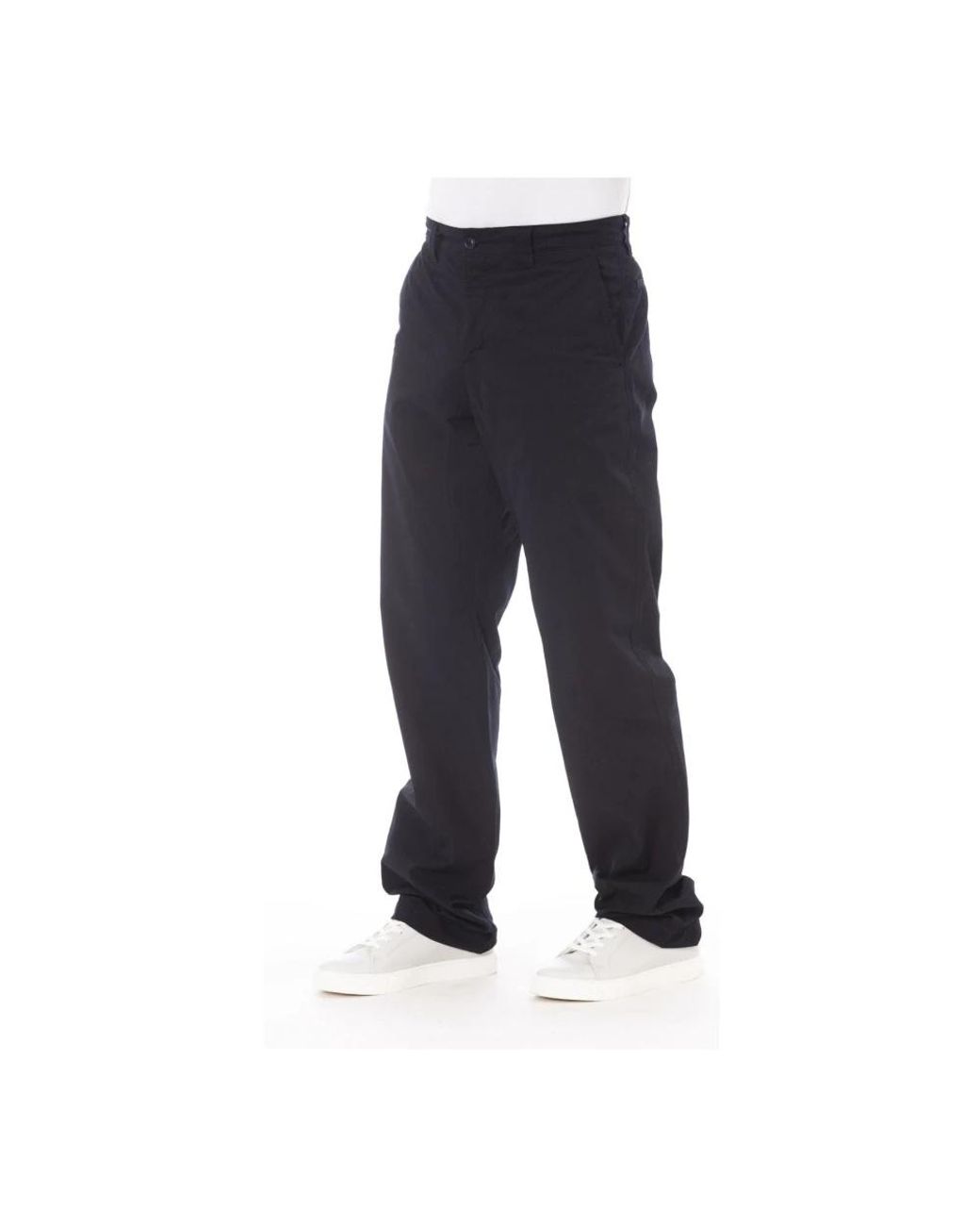 Alpha Studio Blue Straight Trousers for men