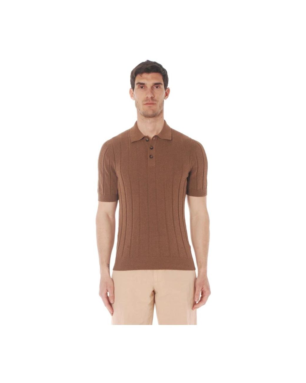 Gran Sasso Brown Polo Shirts for men