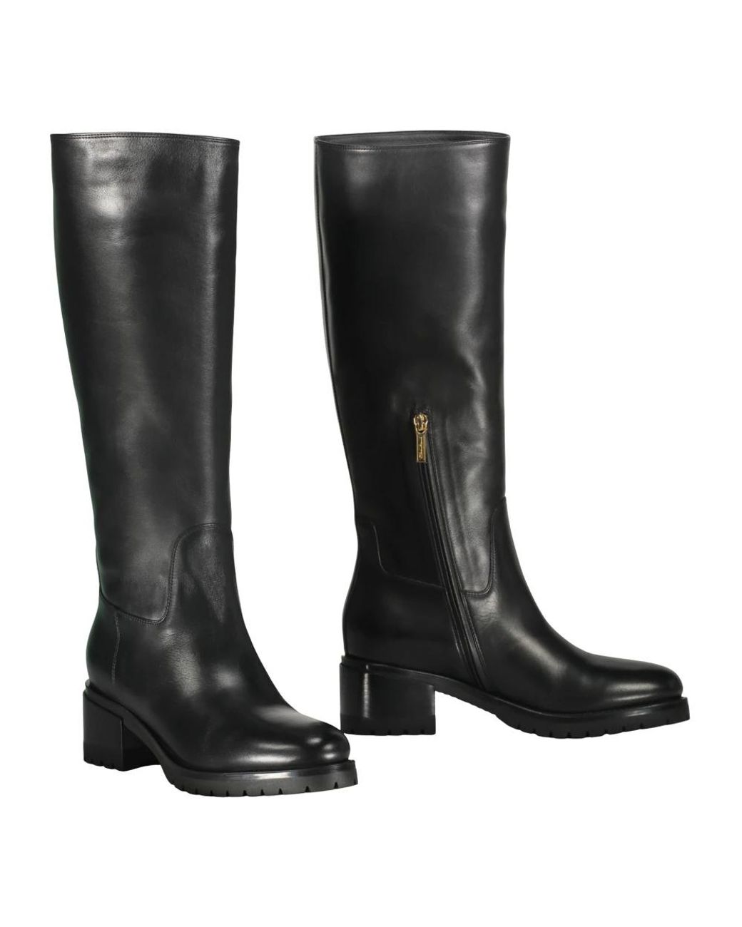 Santoni Black High Boots