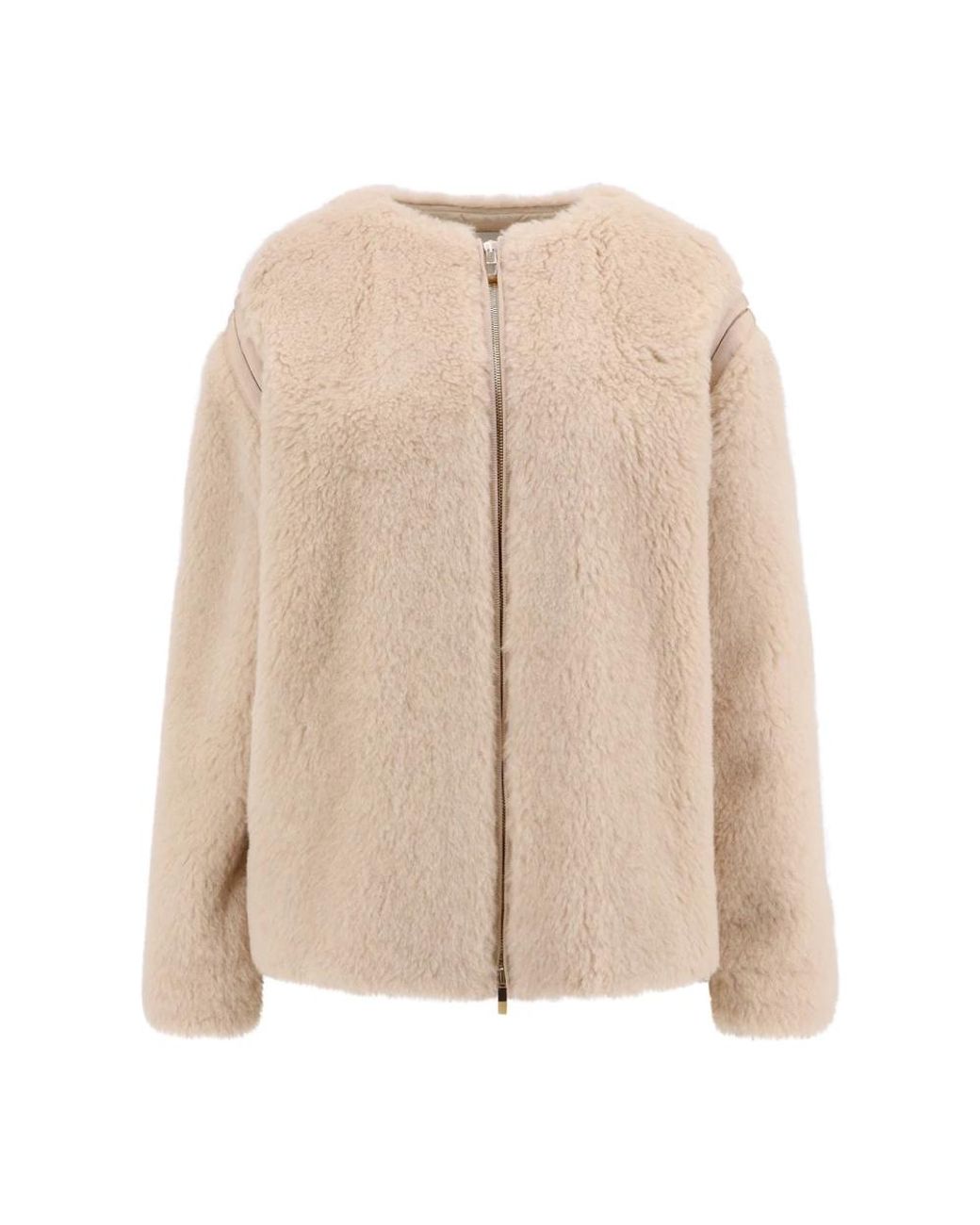 Max Mara Natural Faux Fur & Shearling Jackets