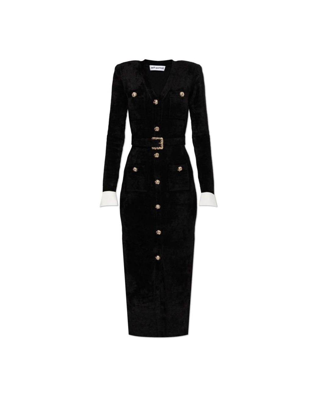 Knitted Dresses Self-Portrait de color Black
