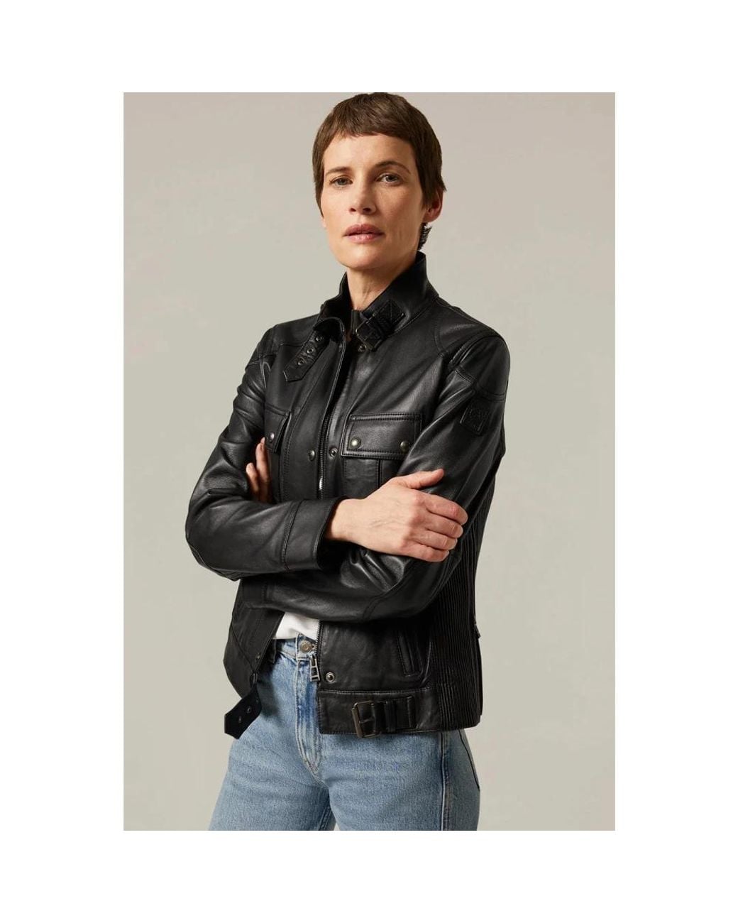 Leather Jackets Belstaff de color Black