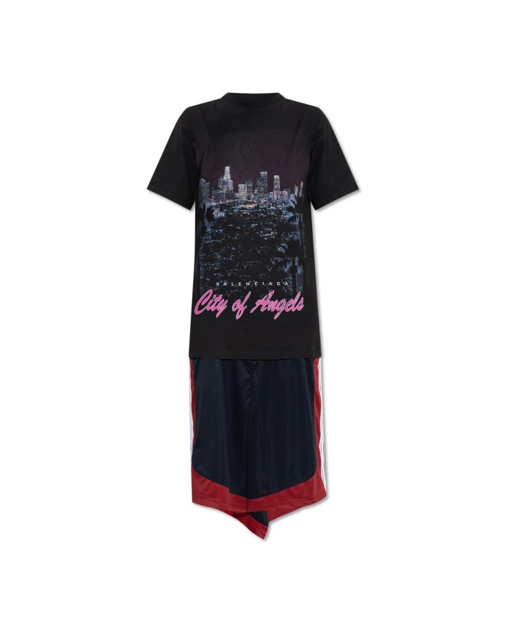 Balenciaga Kleedjes ,Zwart ,Katoen Jurk Met Print in het Black