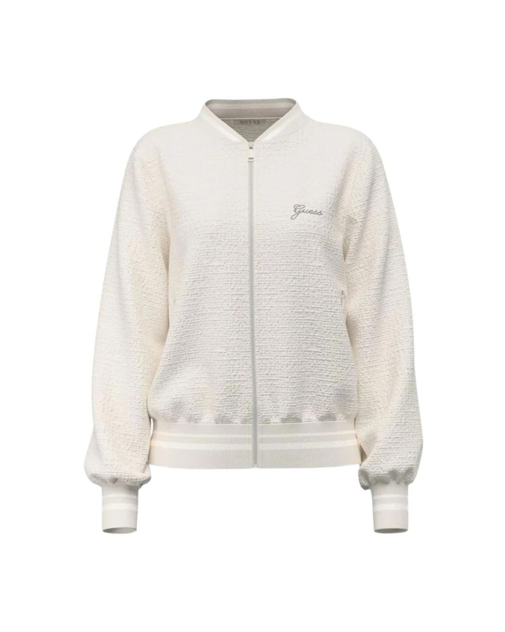 Guess White Bomber Jackets