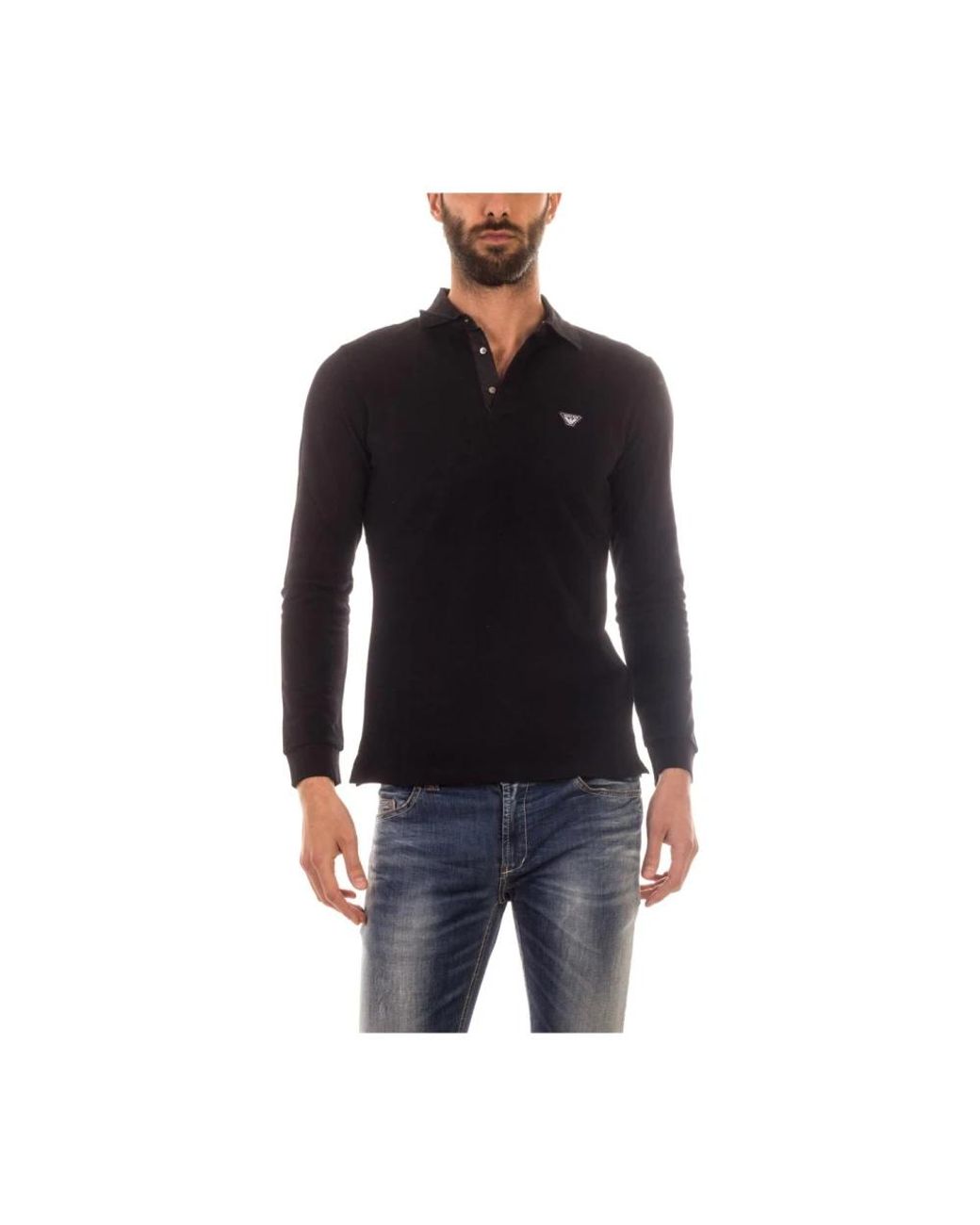 Armani Jeans Black Polo Shirts for men