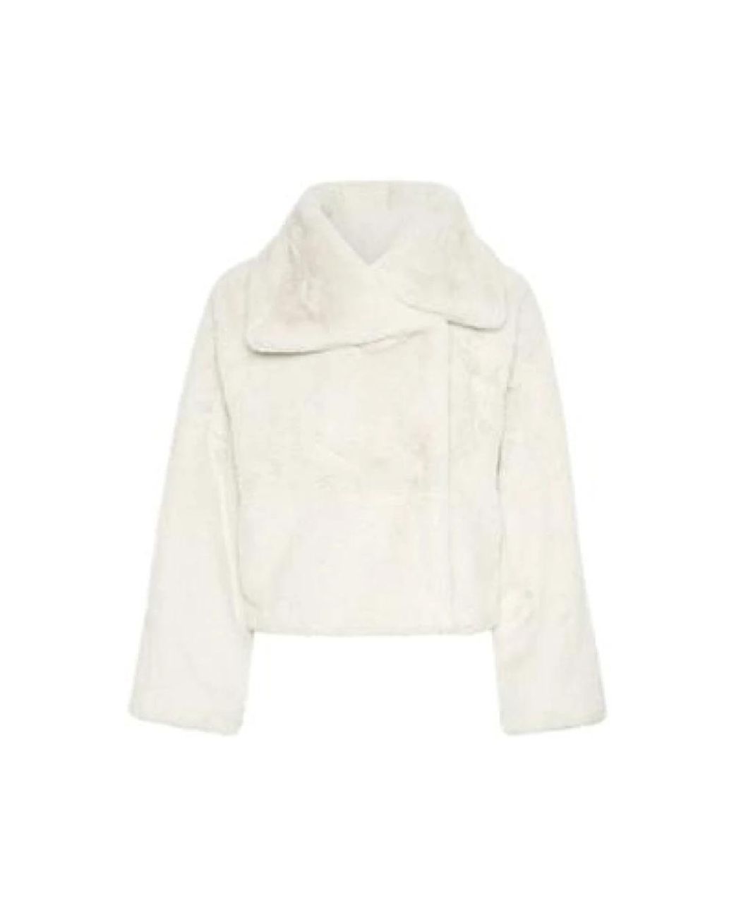 Inwear White Faux Fur & Shearling Jackets
