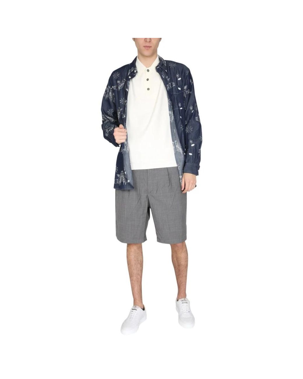Engineered Garments Vogelstickhemd in Blue für Herren