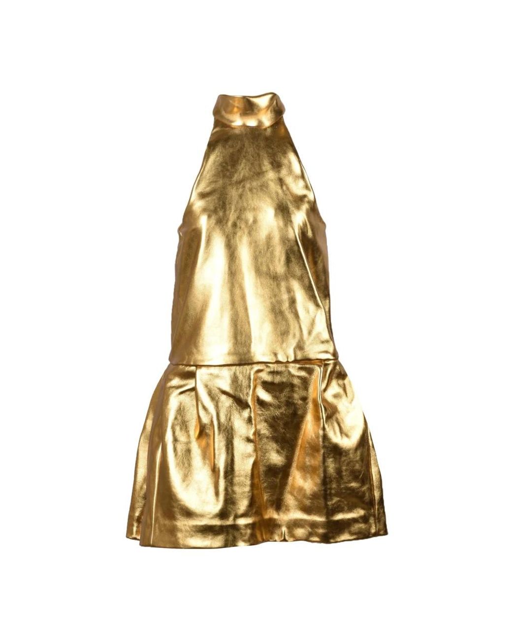 we11done Kleedjes ,Geel ,Leer Damesjurk in het Metallic