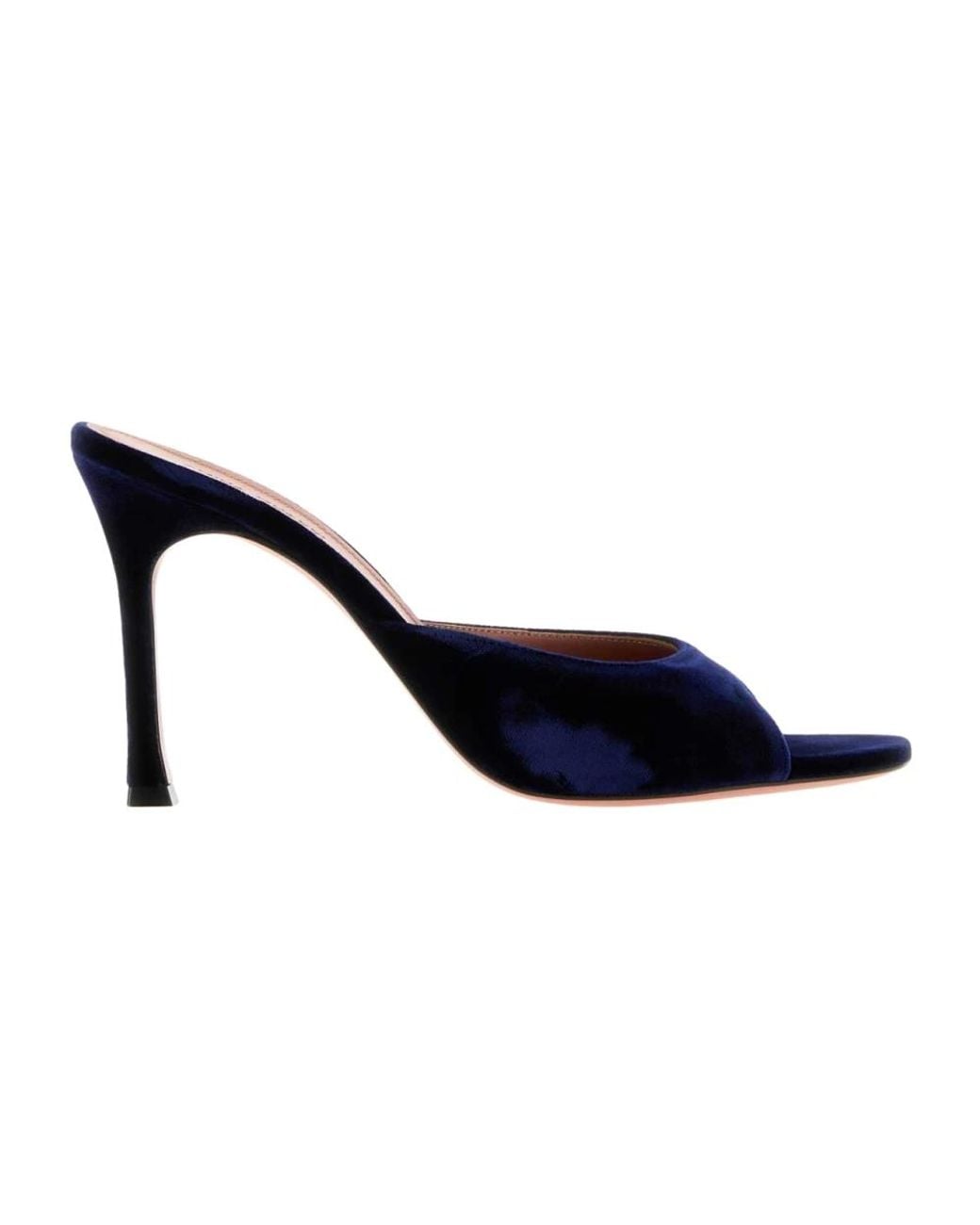 AMINA MUADDI Blue Heeled Mules