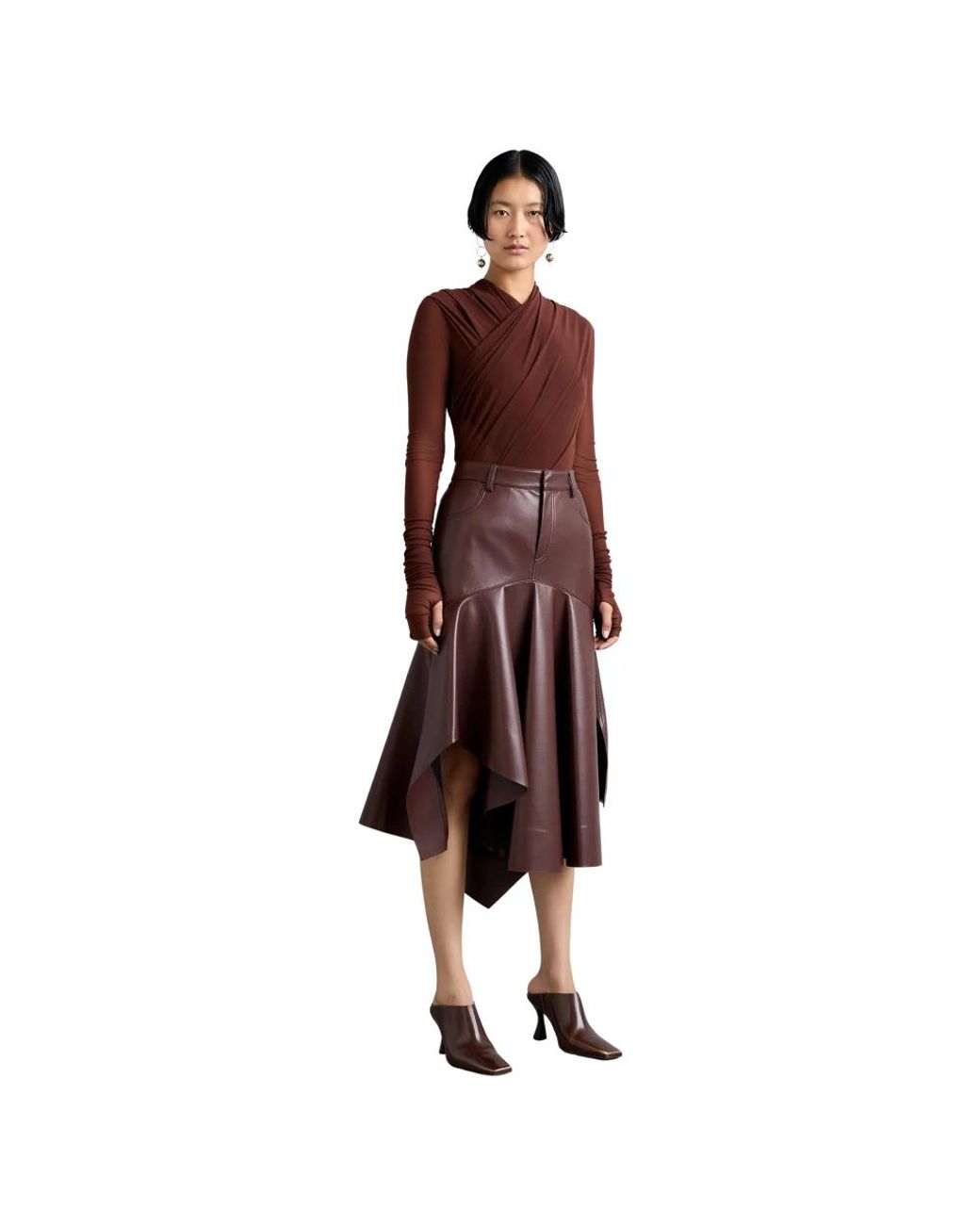 Philosophy Di Lorenzo Serafini Red Leather Skirts