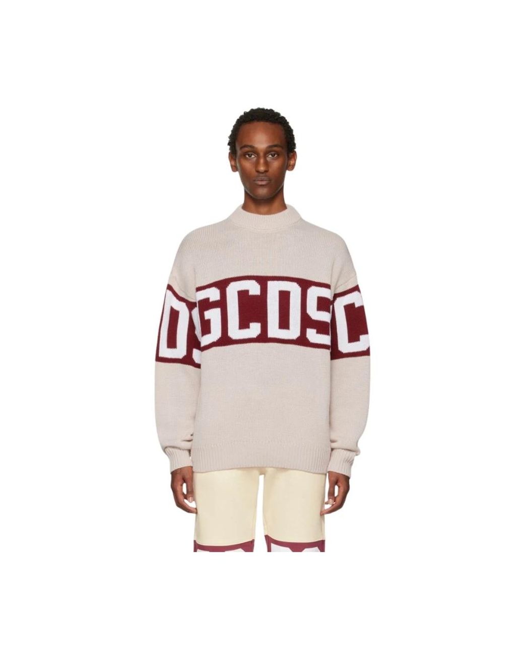Gcds Wool Logo Band Sweater in het Red voor heren