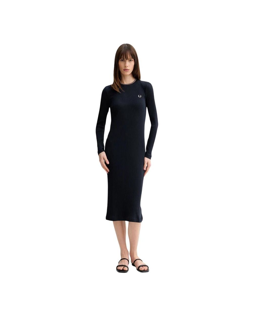 Fred Perry Black Midi Kleider