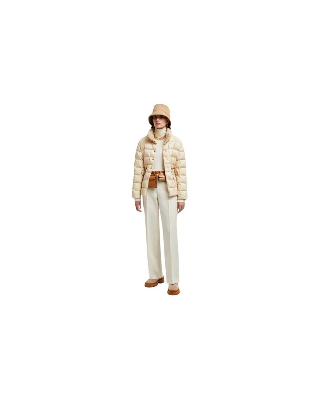 Moncler White Wide Trousers