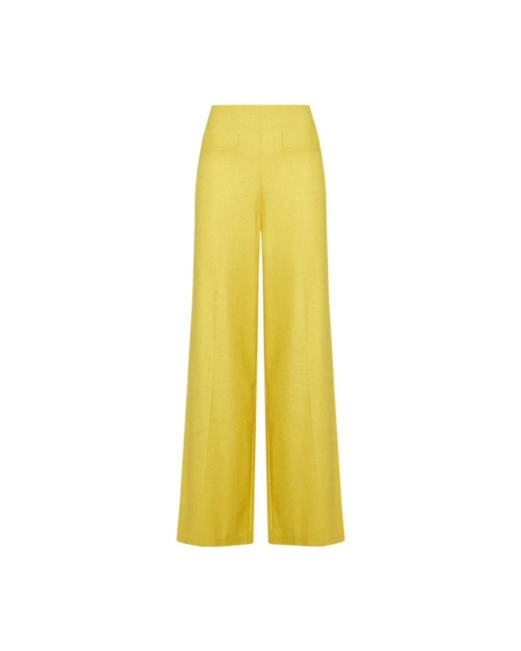 SIMONA CORSELLINI Yellow Wide Trousers