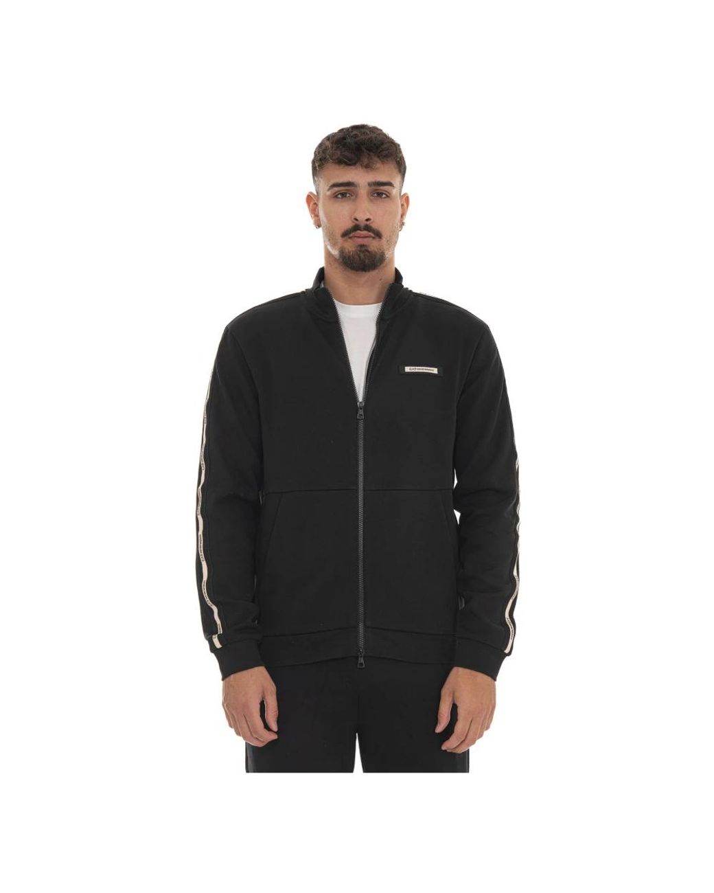 EA7 Black Zip-Throughs for men