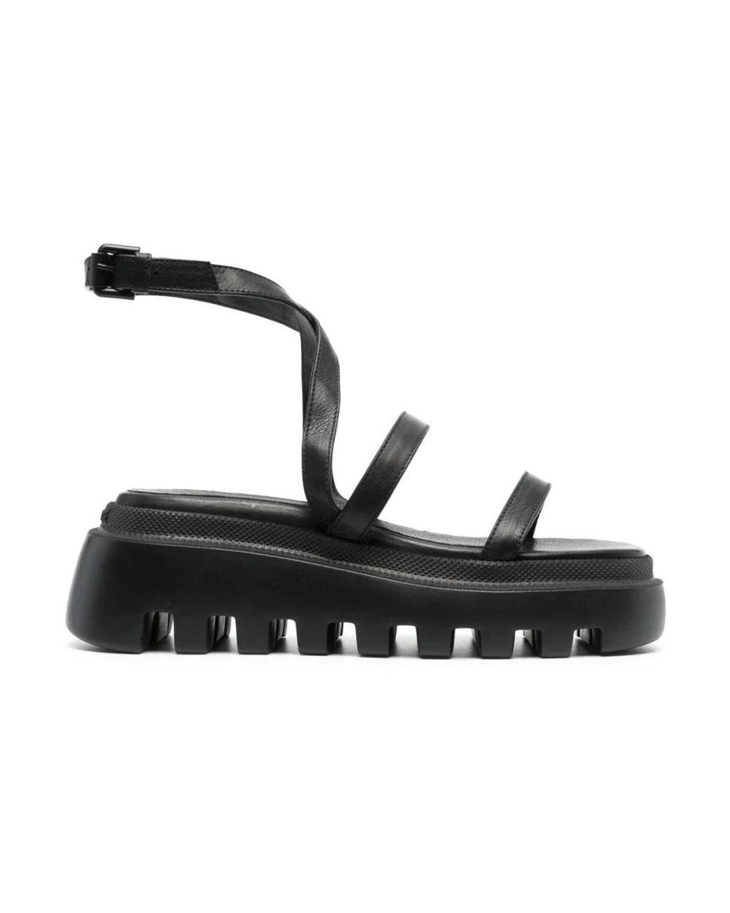 Vic Matié Black Flat Sandals