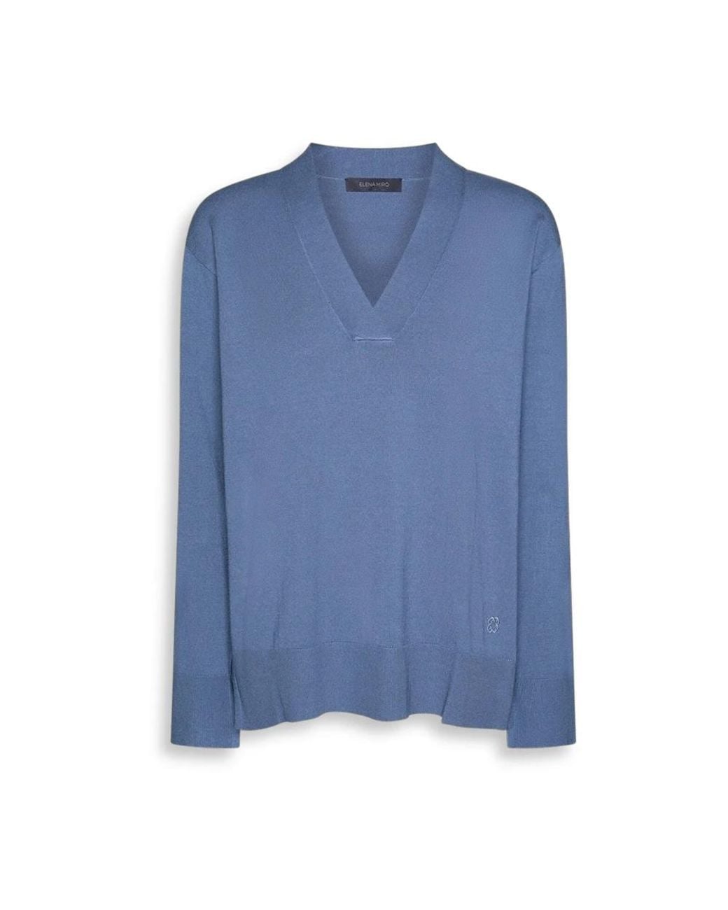 Elena Miro Blue V-Neck Knitwear