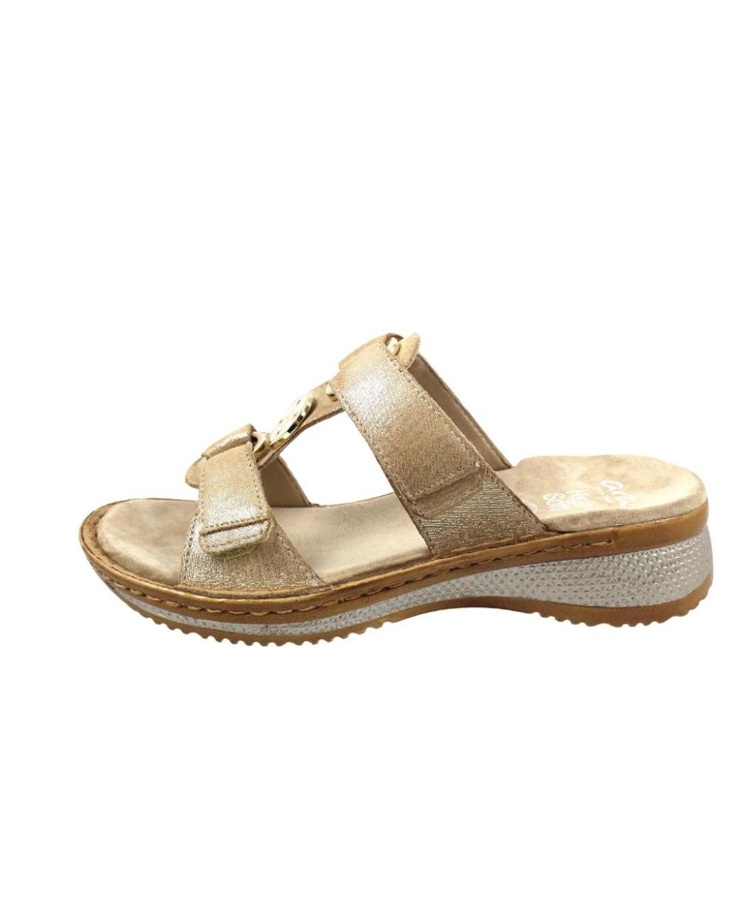 Ara Wedge Sandaal in het Metallic
