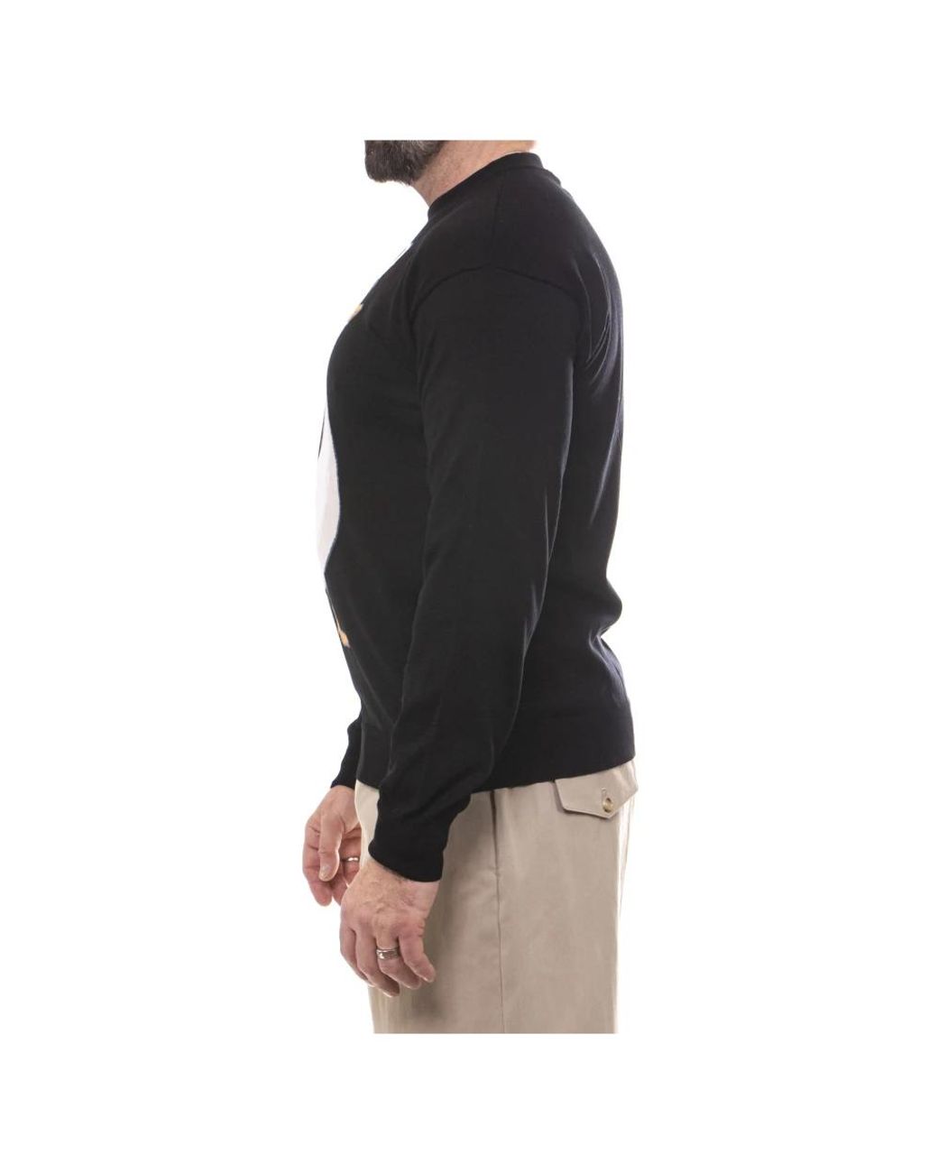 Moschino Schwarzer Pullover in Black für Herren