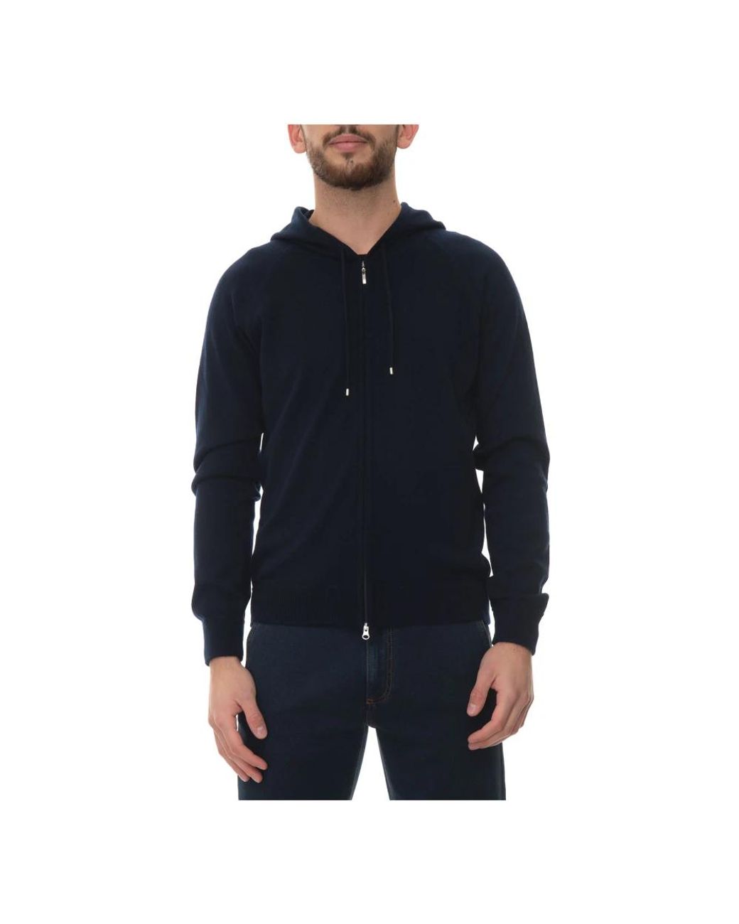 Gran Sasso Blue Zip-Throughs for men
