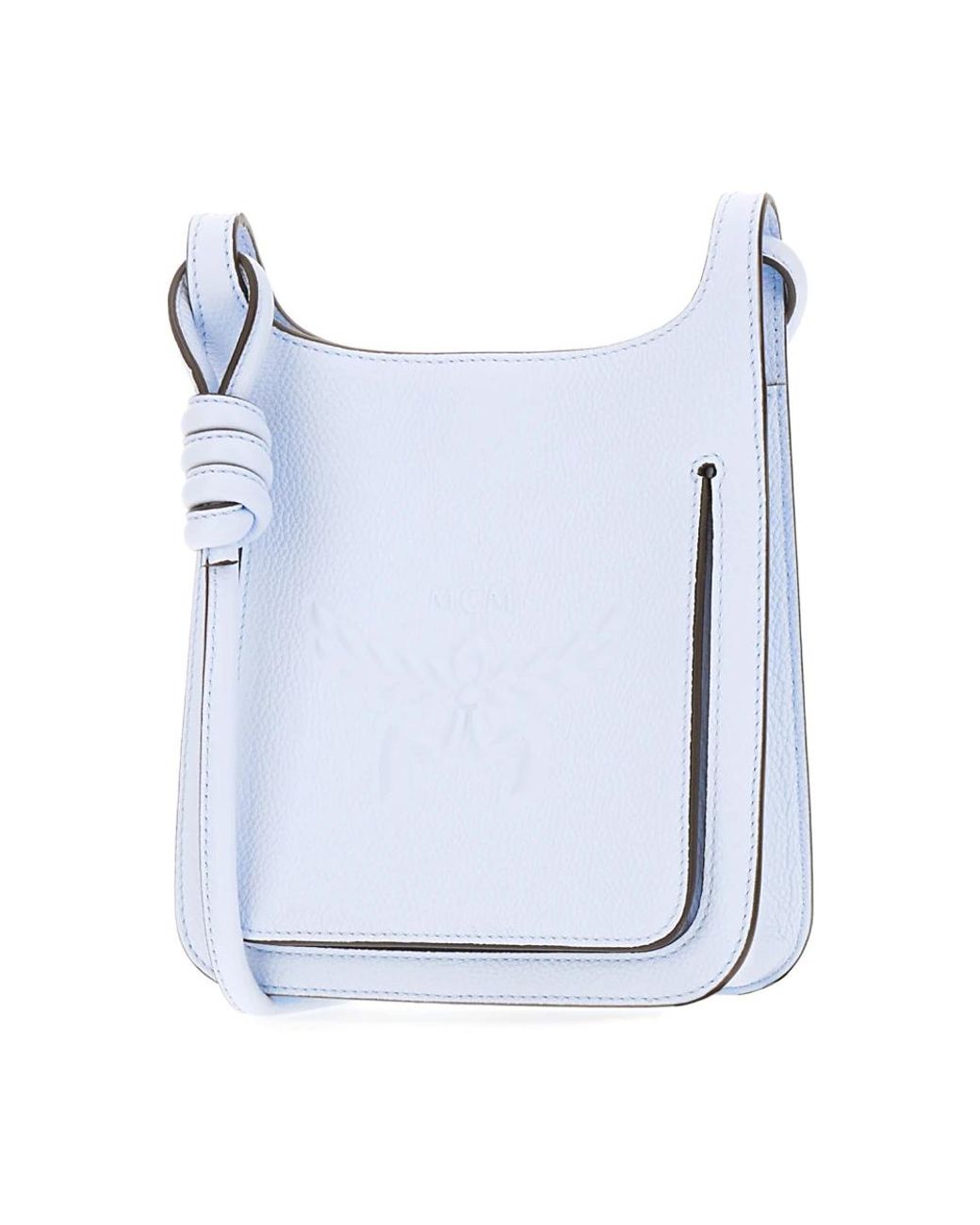 MCM Blue Pastel Light Leather Mini Hummel Crossbody Bag