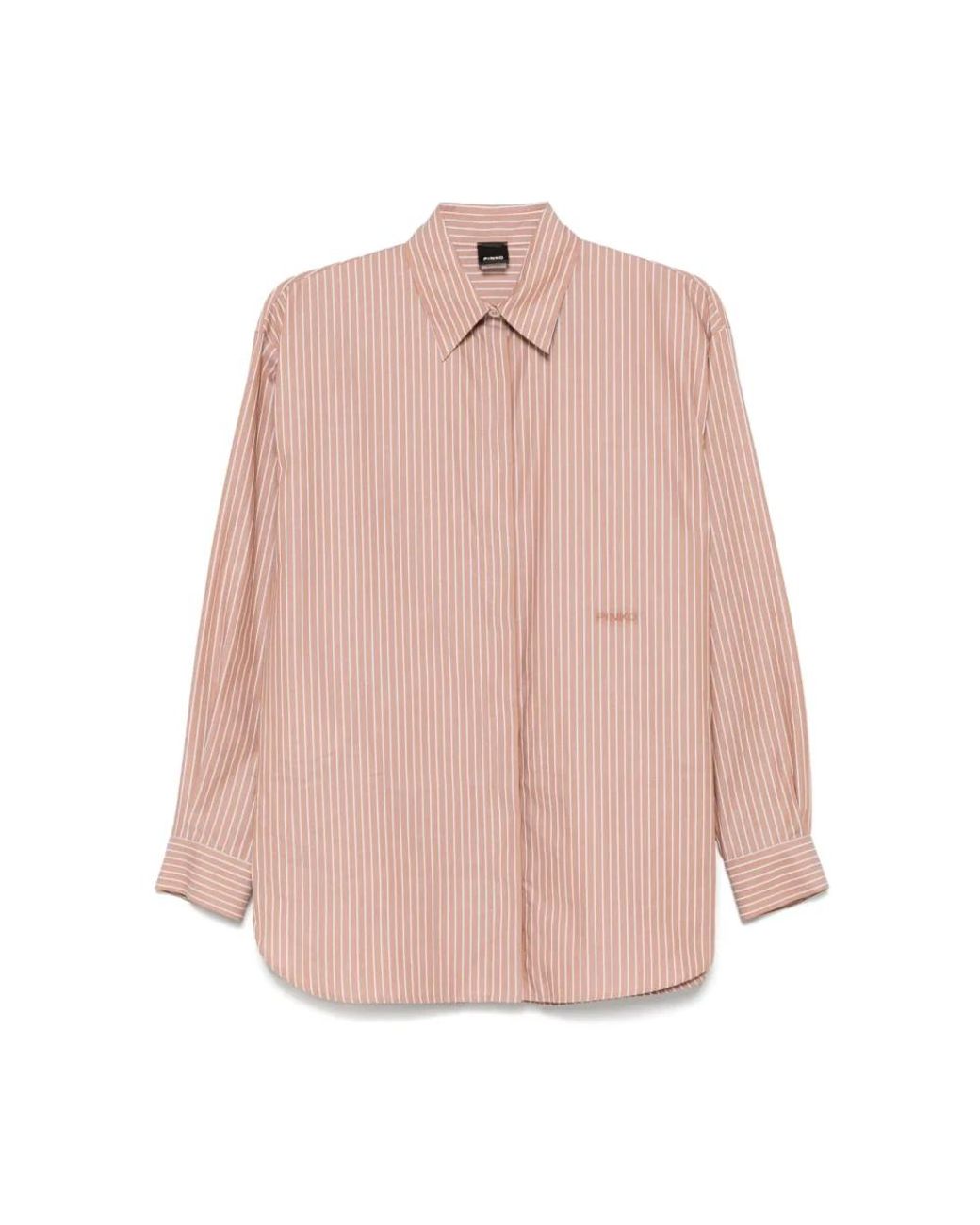 Pinko Overhemden ,Roze ,Katoen Casual Overhemd Met Lange Mouwen in het Pink