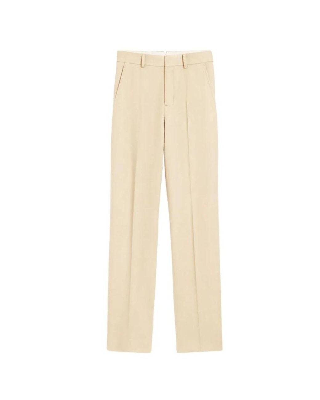 AMI Natural Straight Trousers