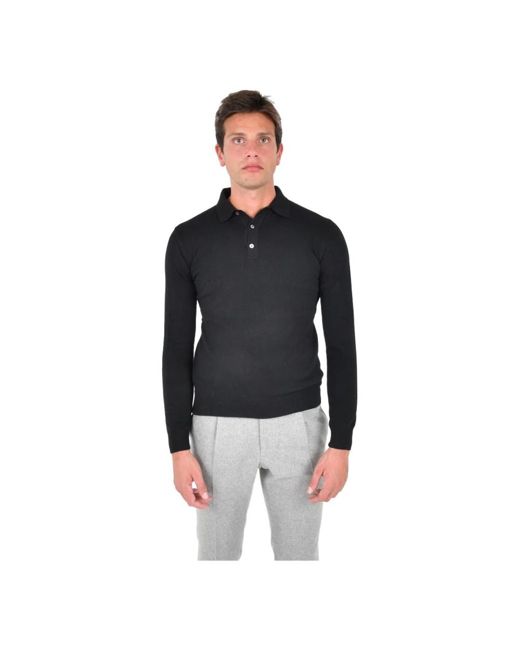 Franzese Collection Black Round-Neck Knitwear for men