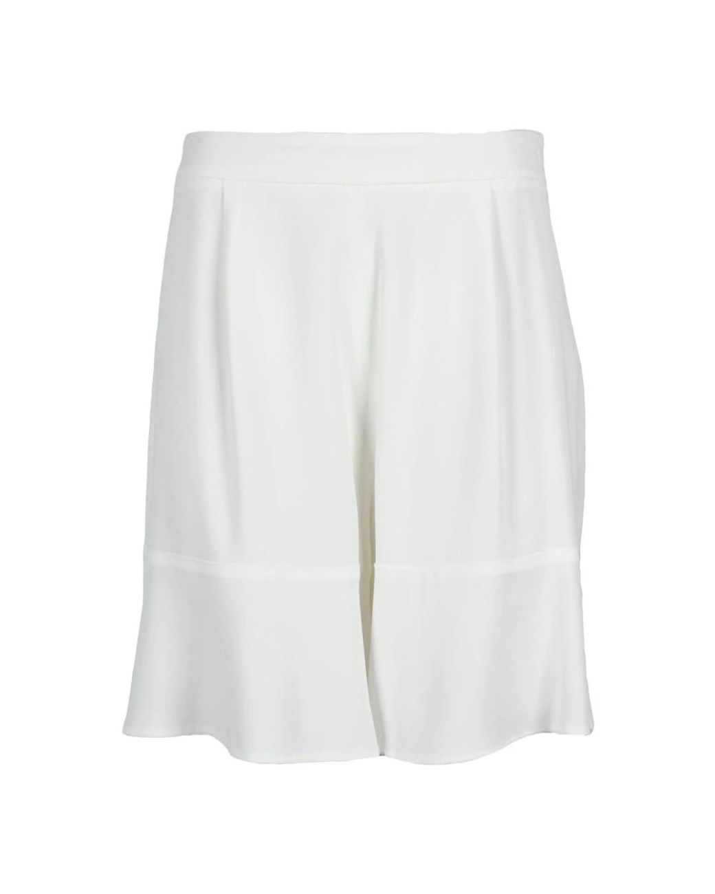 L'Autre Chose White Casual Shorts