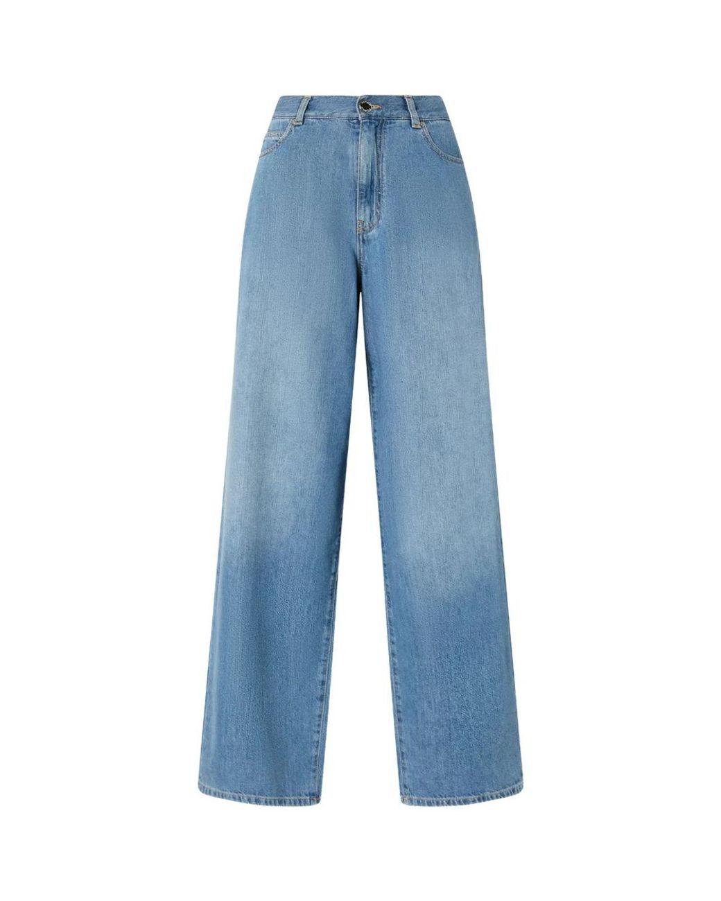 Pinko Jeans ,Blauw ,Denim Wijde Jeans in het Blue