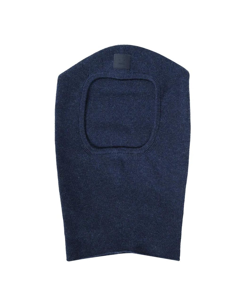 Acne Gerippte Wollmütze Mit Logopatch in Blue für Herren
