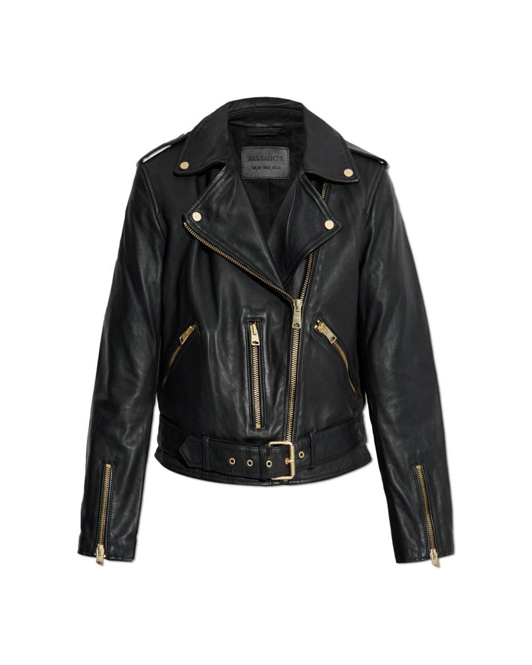 AllSaints Jassen ,Zwart ,Leer Jas Balfern in het Black