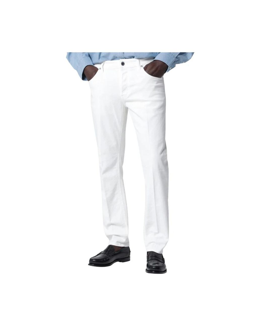 PT Torino White Straight Jeans for men