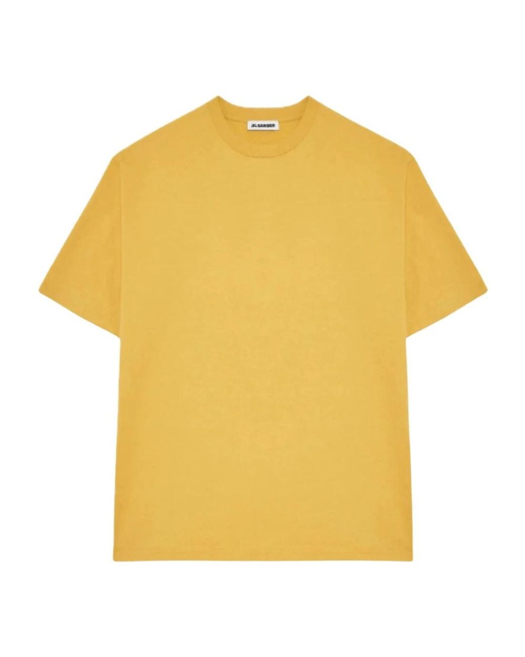 Jil Sander T-Shirt Met Ronde Hals in het Yellow voor heren