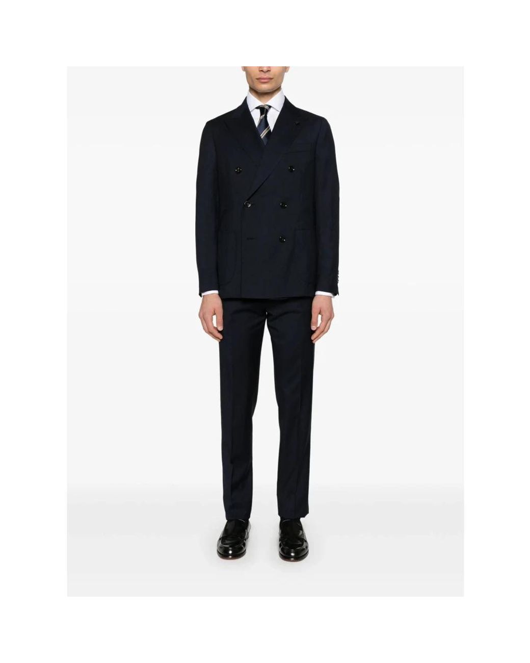 Lardini Blue Double Breasted Suits for men