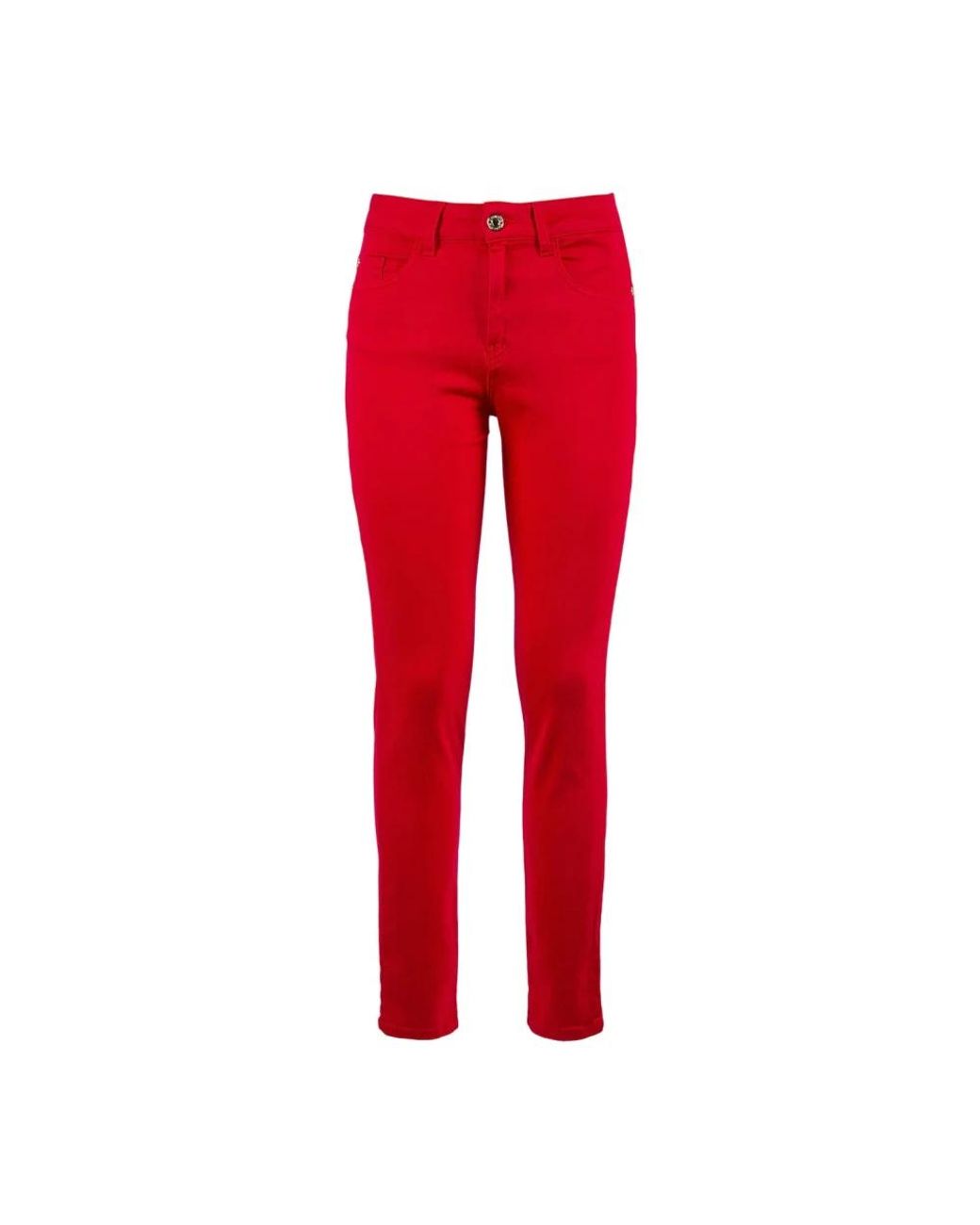 Nenette Red Slim-Fit Trousers