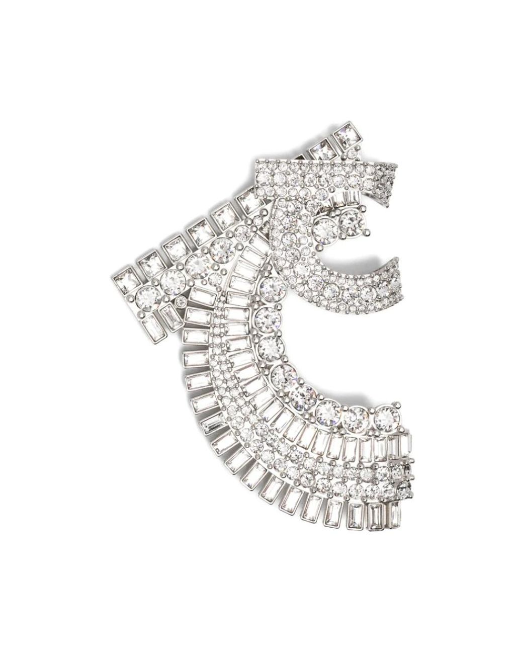 Ferragamo White Gancini Motiv Kristall-Ohrringe