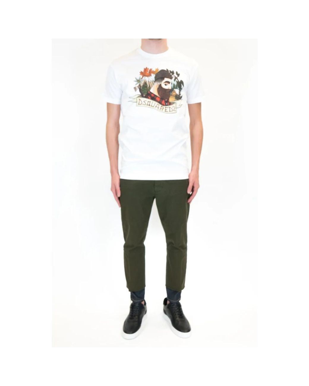 DSquared² Green Cropped Trousers for men