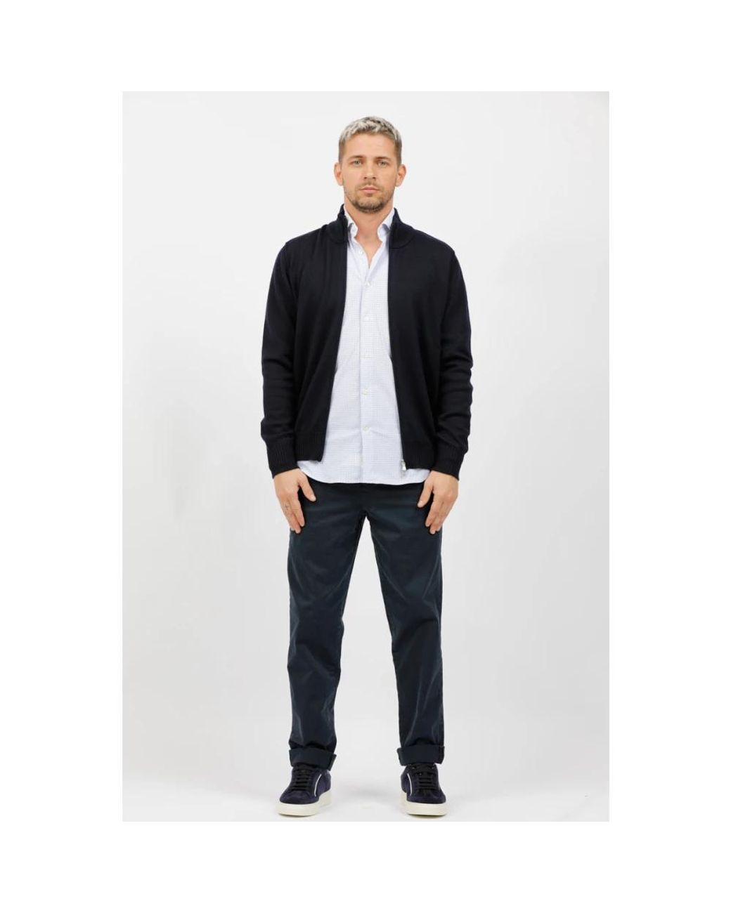 Mason's Black Straight Trousers for men