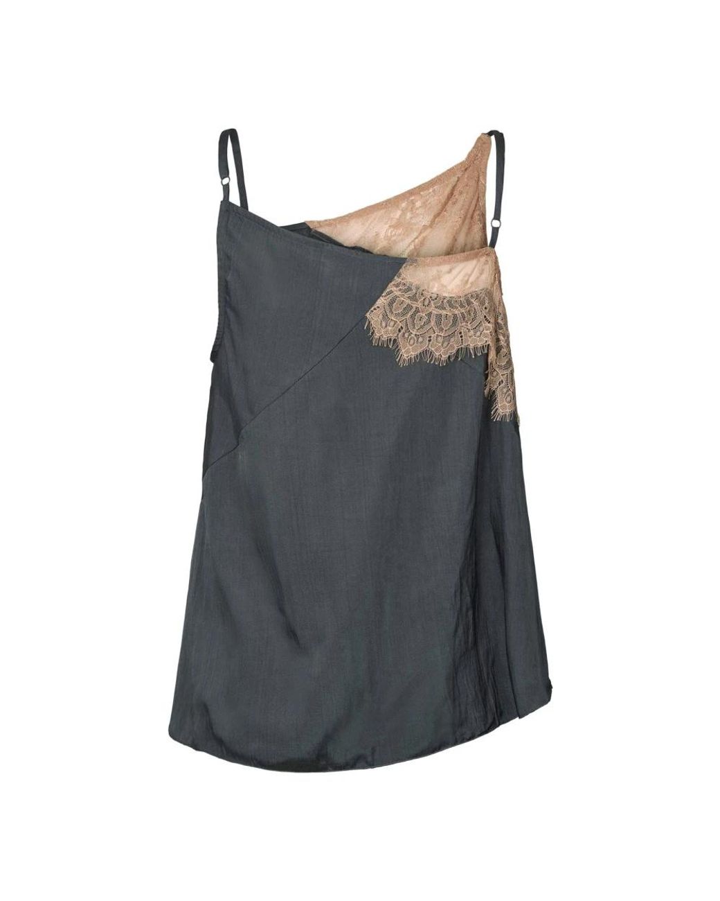 Rabens Saloner Gray Sleeveless Tops