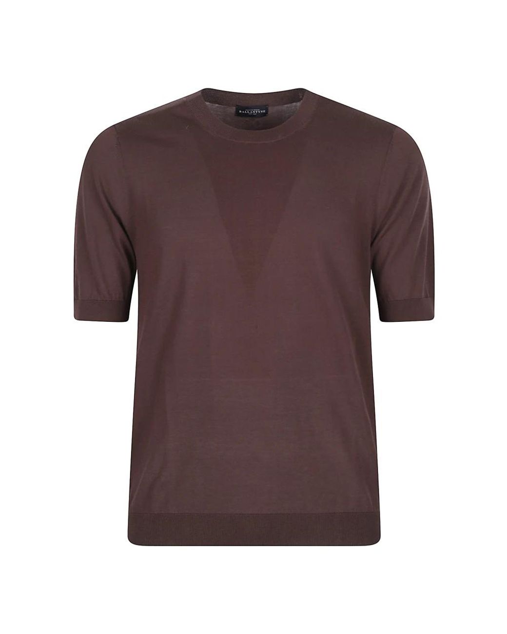 Ballantyne Kurzarm-Pullover Uni in Brown für Herren