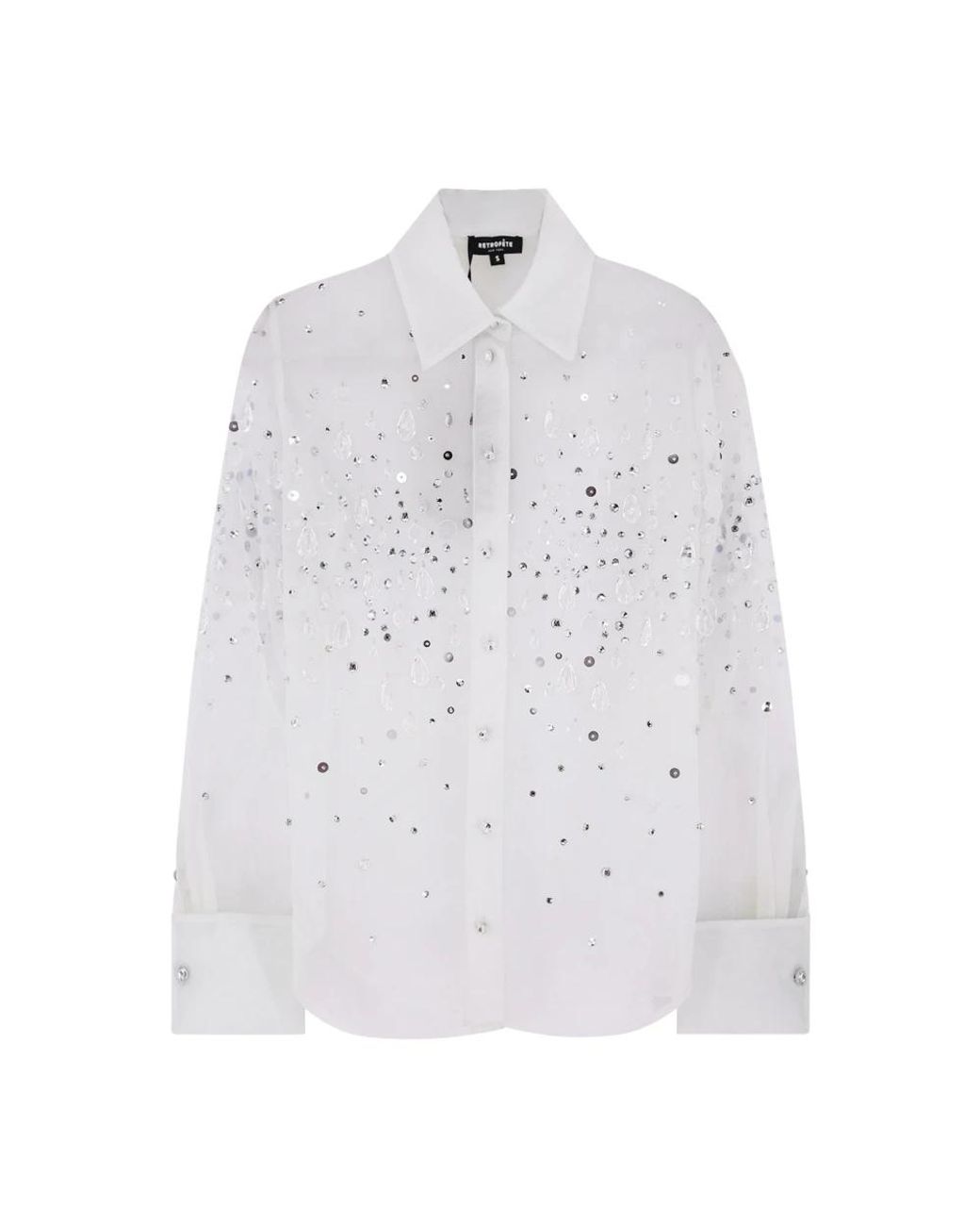 retroféte Eugenia Shirt in het White