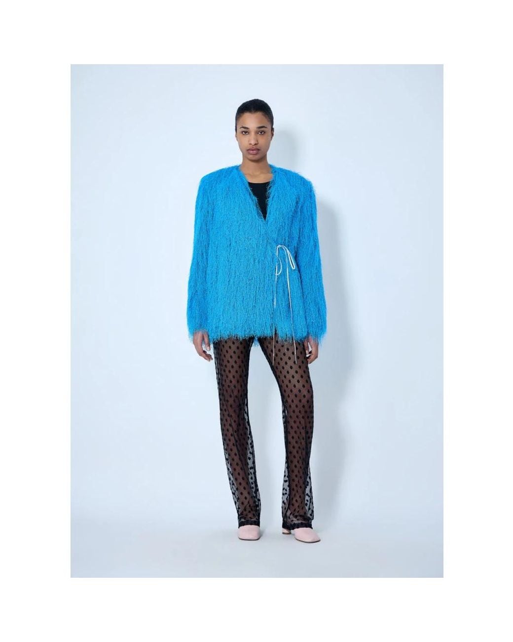 Dries Van Noten Blue Faux Fur & Shearling Jackets