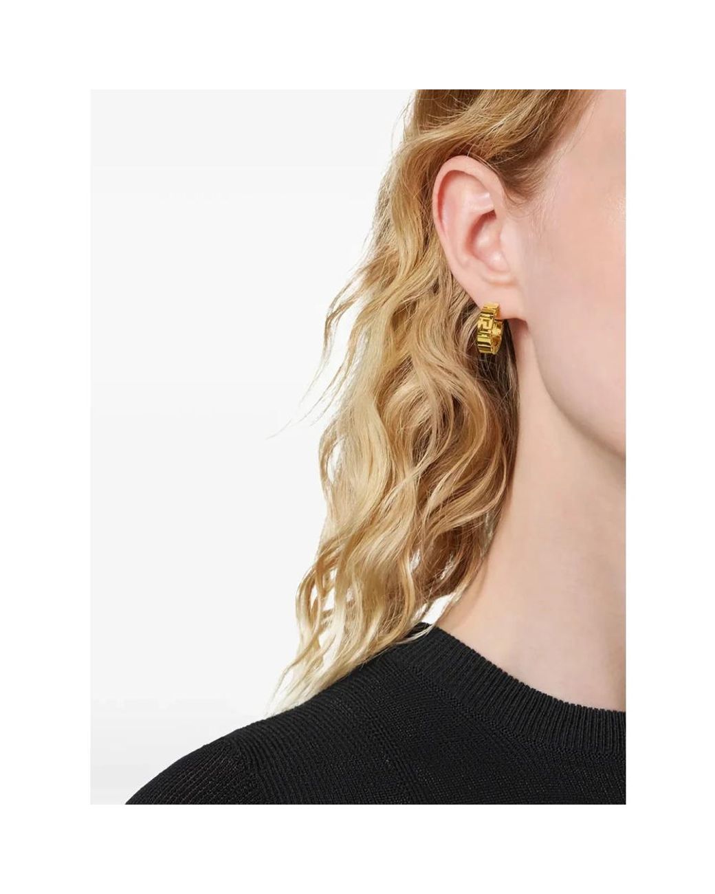 Versace Metallic Greca Motif Hoop