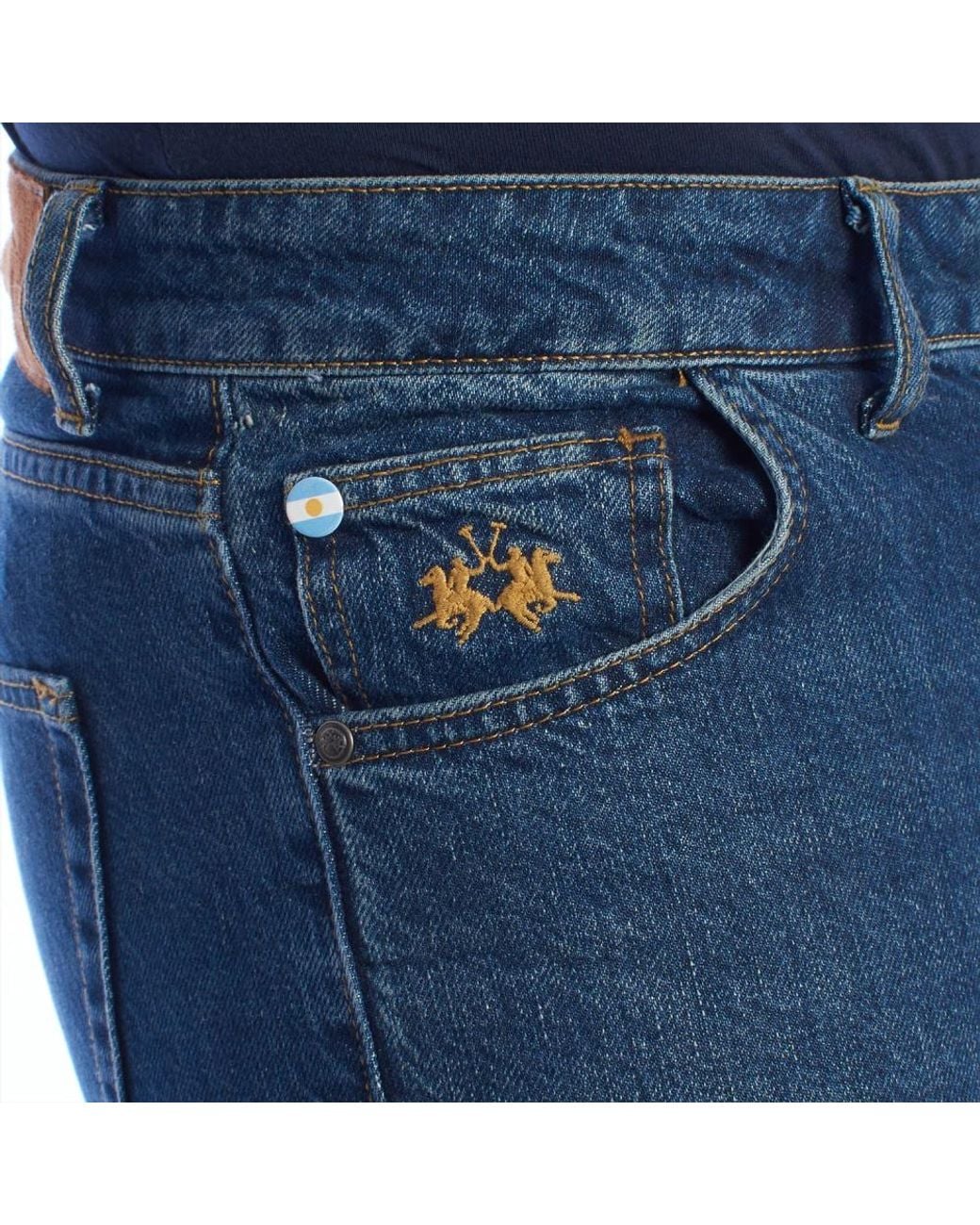 La Martina Blue Slim Fit Jeans for men