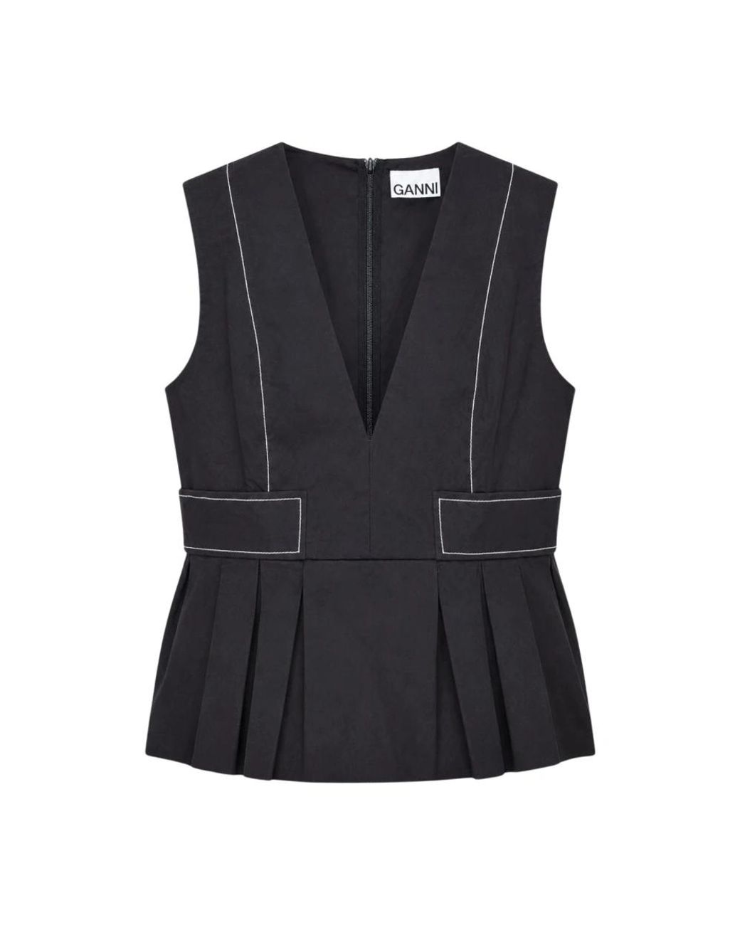 Ganni Black Blouses