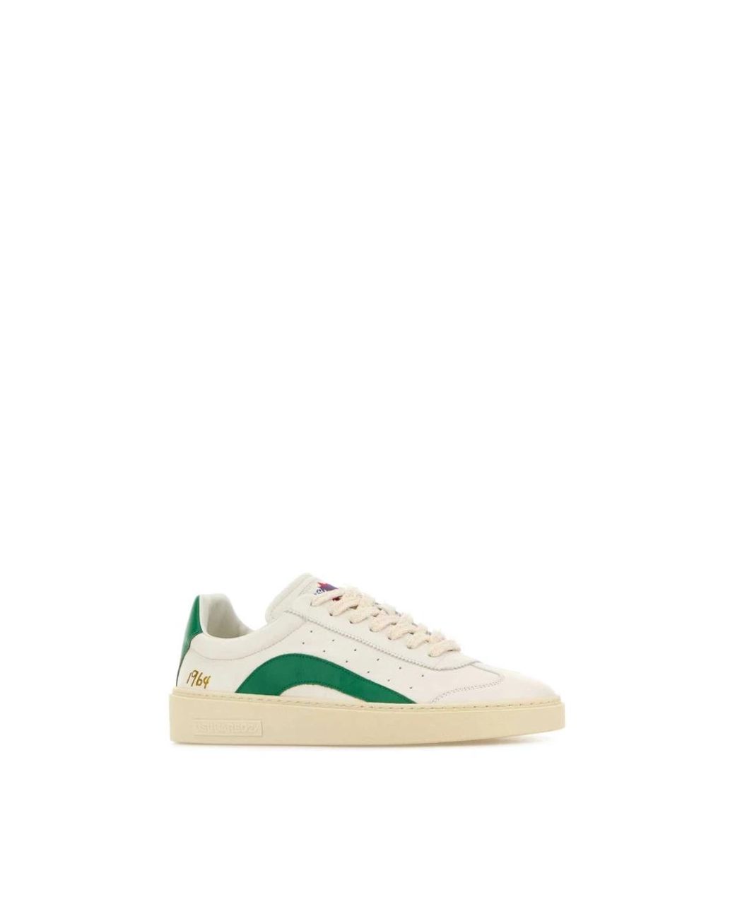 DSquared² Green Dsquared Two-Tone Leather Rider Sneakers for men