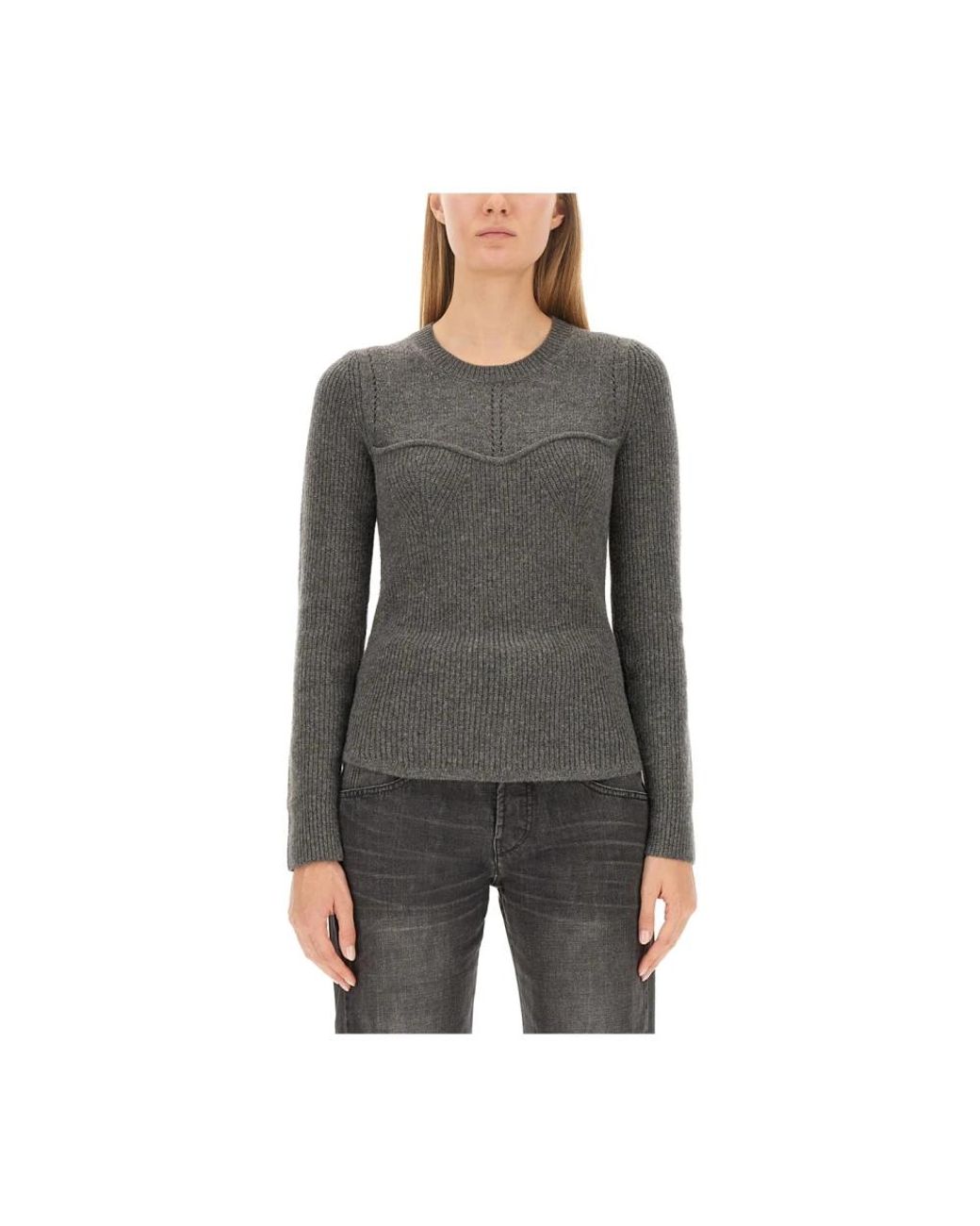 Isabel Marant Gray Round-Neck Knitwear